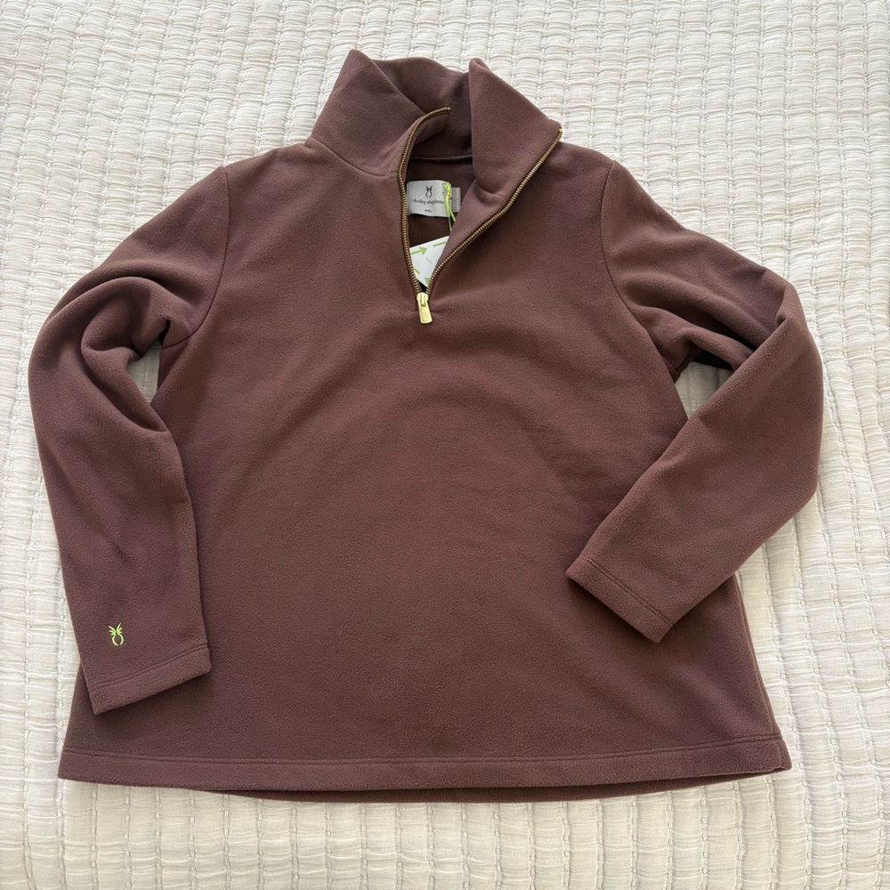 Dudley Stephens Manchester Pullover Quarter Zip Chocolate Fleece NWT Size XXL